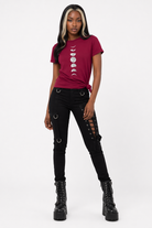 Black Moon Phase Tee' Red