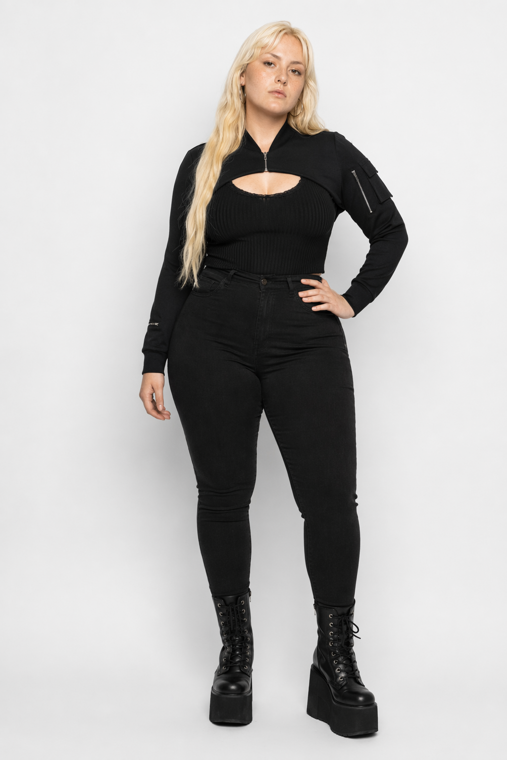Classic Noir Crop Jacket' Black