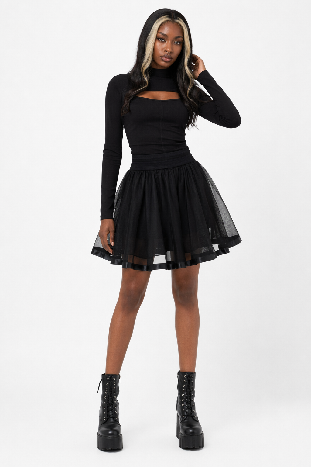 Spice Maxi Mesh Skirt Pure Black