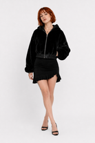Grunge Hooded Overcoat Black