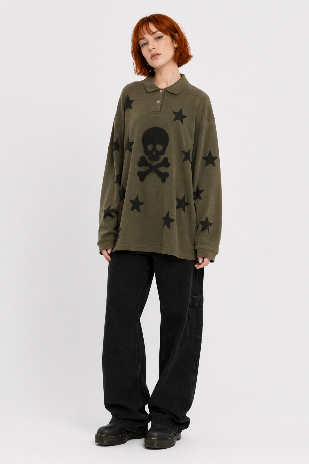 Black Grunge Skull Sweater Default Title