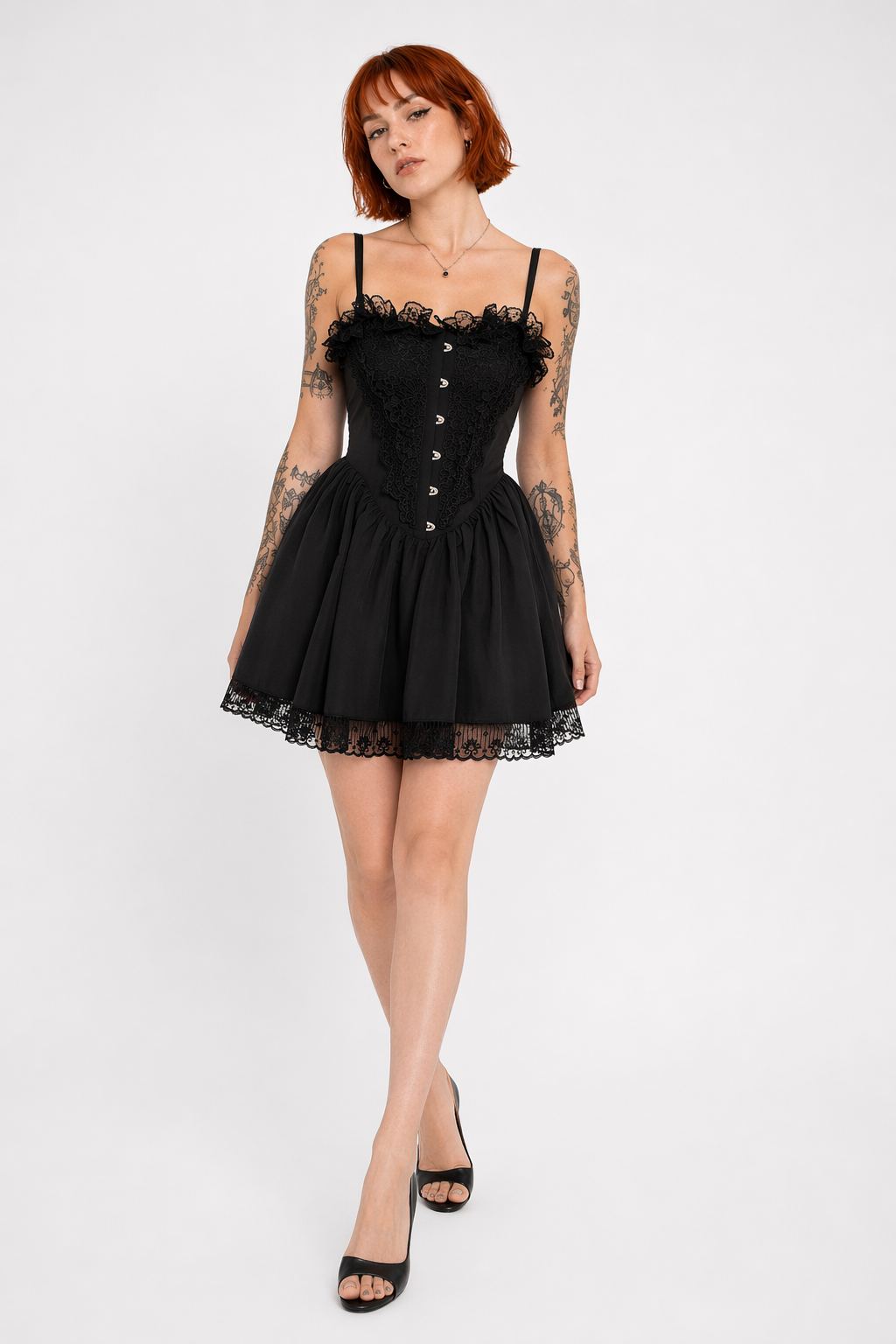 Black Lace Lolita Dress S