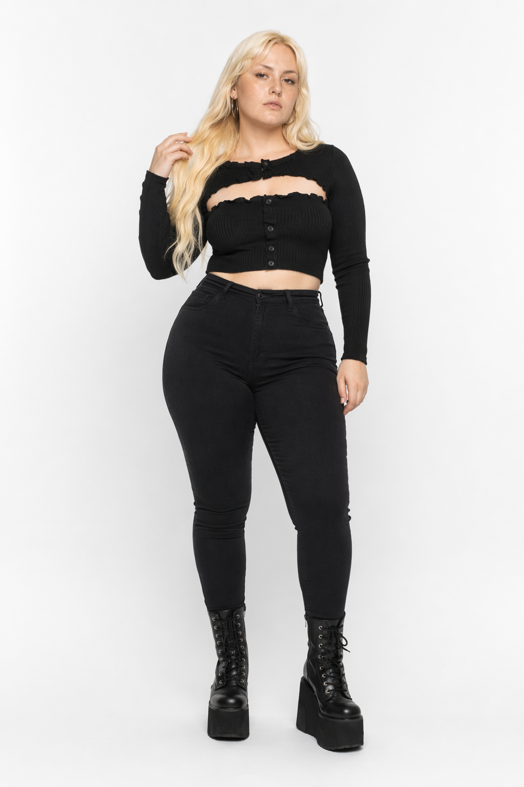 Black Angel Pursuit Crop Top Black