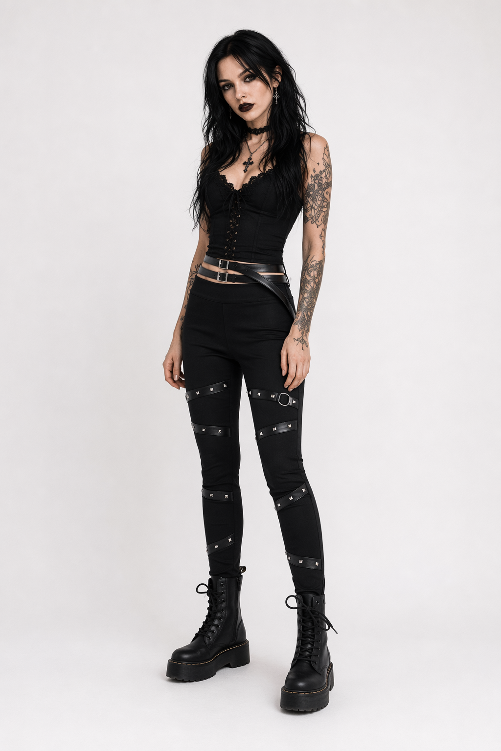 Gothic Rivet Pants - Flash Default Title