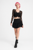 "Babe's Gothic Lace Crop Top" Black