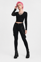 Butterfly Chain Long Sleeve Shirt Black