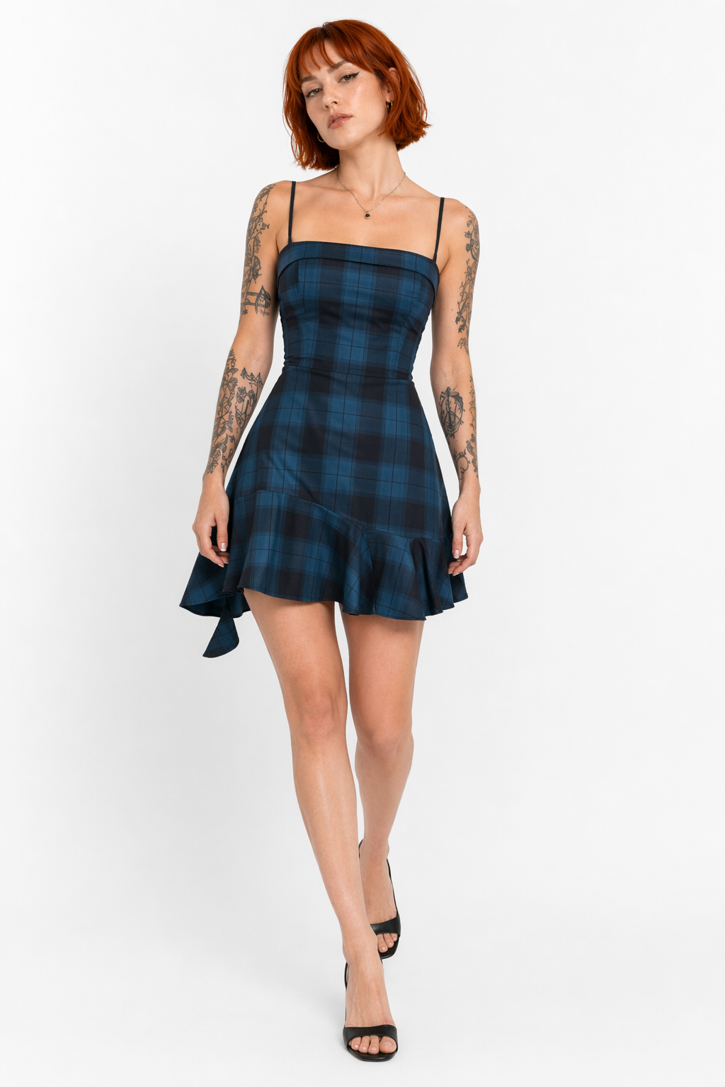 Blues' Plaid Dress Blue