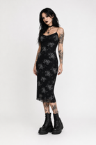 Black Grunge Mesh Dress Black White