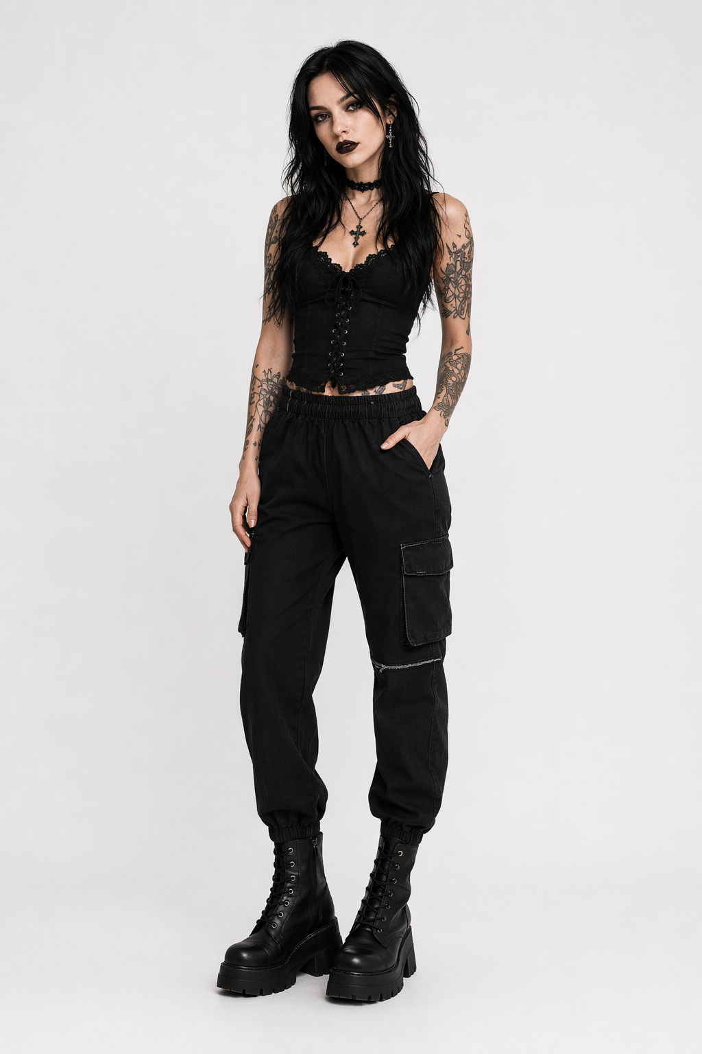 Grunge Harem Pants black