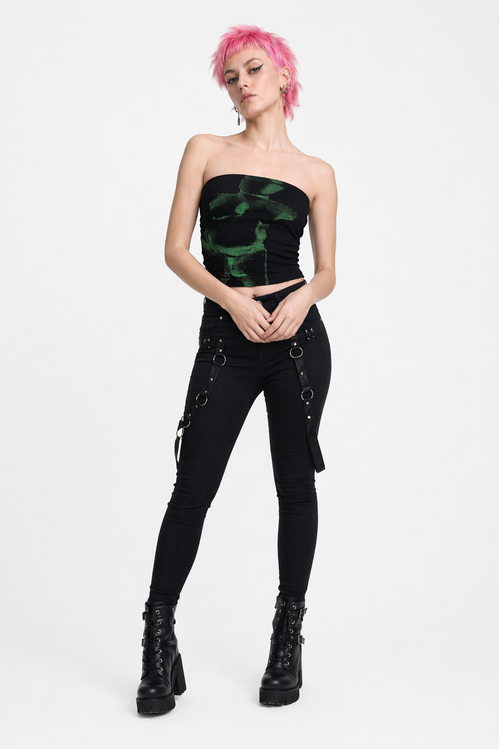 Enchanting Black & Green Strapless black