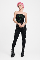 Enchanting Black & Green Strapless black