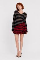 Grunge Stripe Skirt red