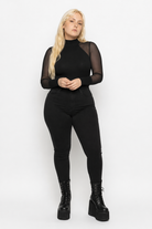 Black Gothic Mesh Bodysuit Black
