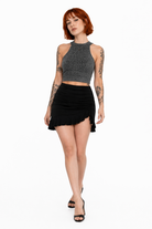 Agony' Grey Grunge Crop Top L
