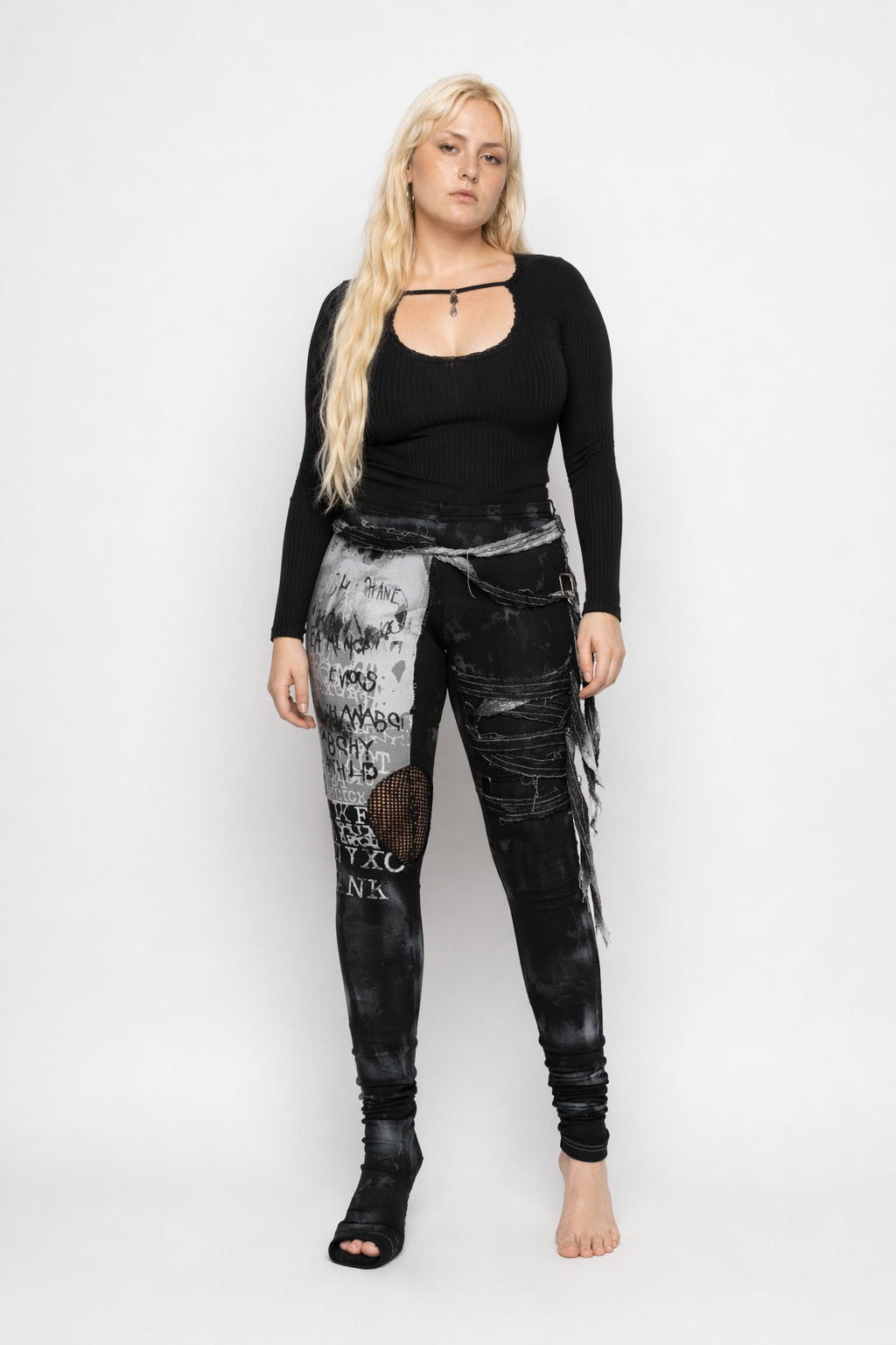 Tie Dye Punk Pants black