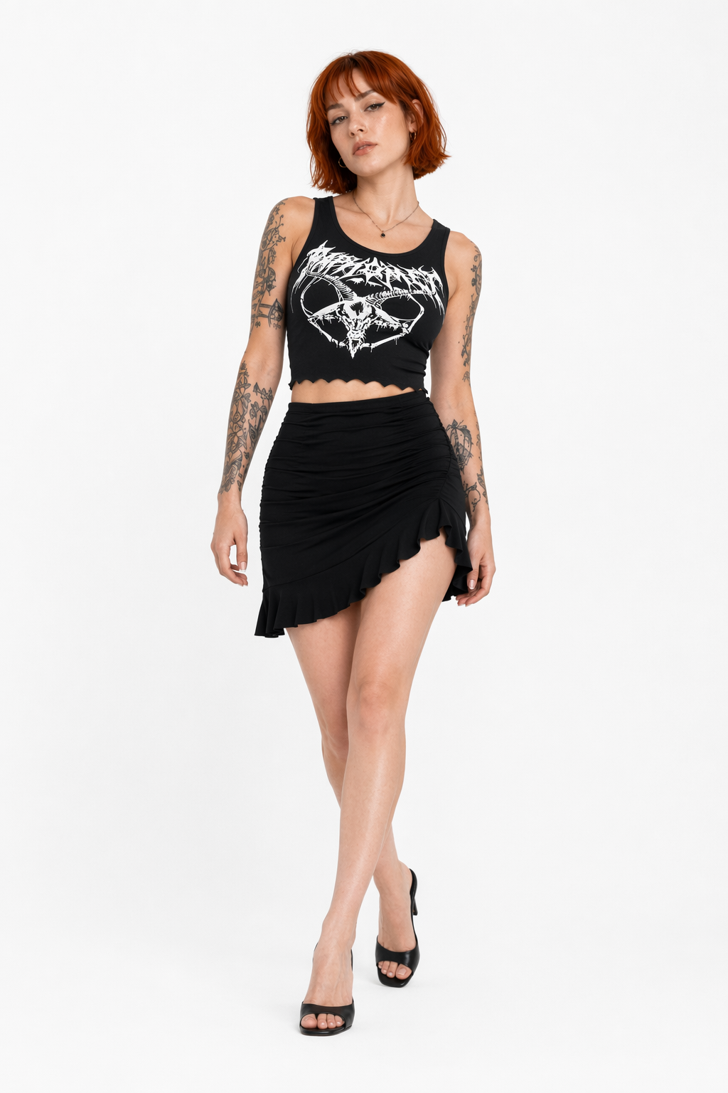 Goth Chic Y2K Crop Top L