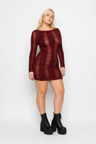 Shadow Sweater Dress Red
