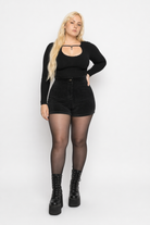 "Velvet Goth High Waist Shorts" 2048 Corduroy