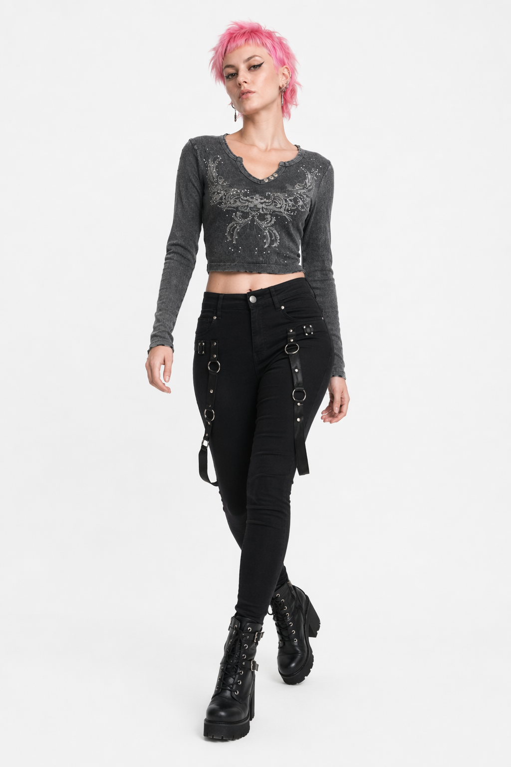 Grey Crop Top Grey