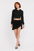 Wild Lace Up Hoodie Black