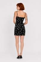 Black Butterfly Velvet Dress black