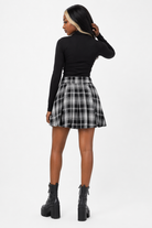 Grey Black Pleated Skirt Grey