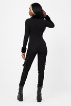 Knitted Faux Fur Bodysuit (Black) S