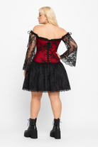 Red Lace Off-Shoulder Corset: Sizes S-6XL Red