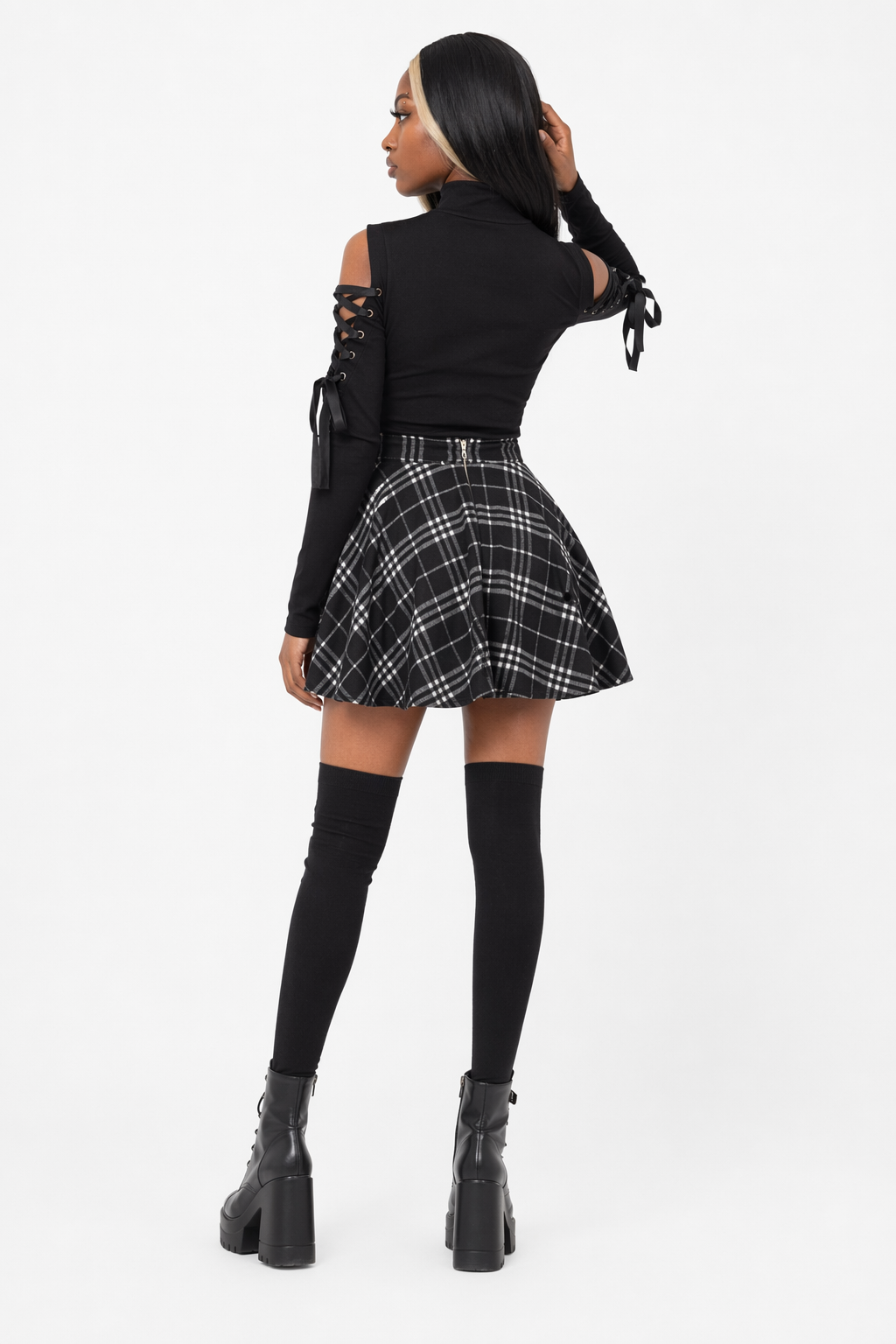Ash's Plaid Skirt black plaid
