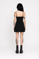 Black Lace Gothic Bow Dress Black Dress