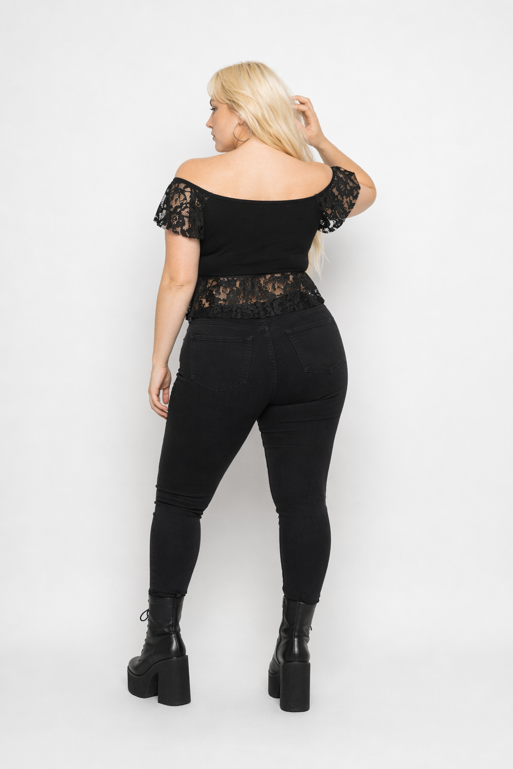Black Alt Lace Top black