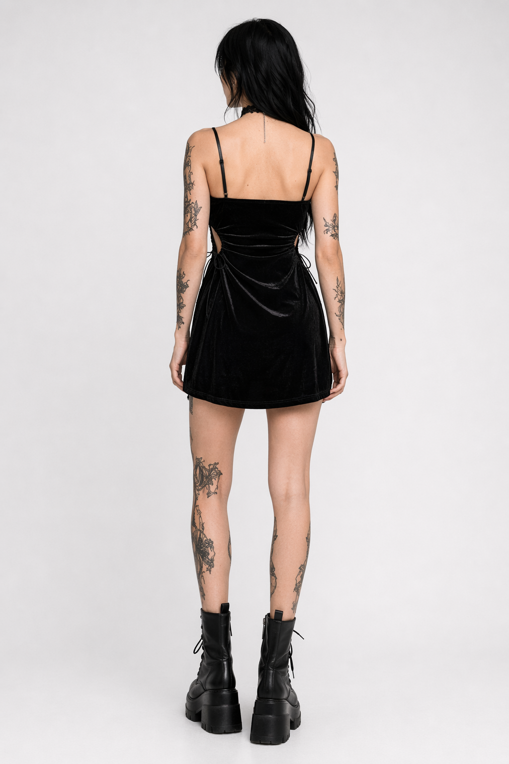 Velvet Cut Out Dress Default