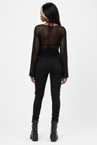 Rebel Black Mesh Beach Sweater Black