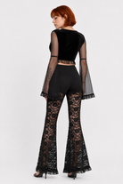 Black Mesh Crop Top Black