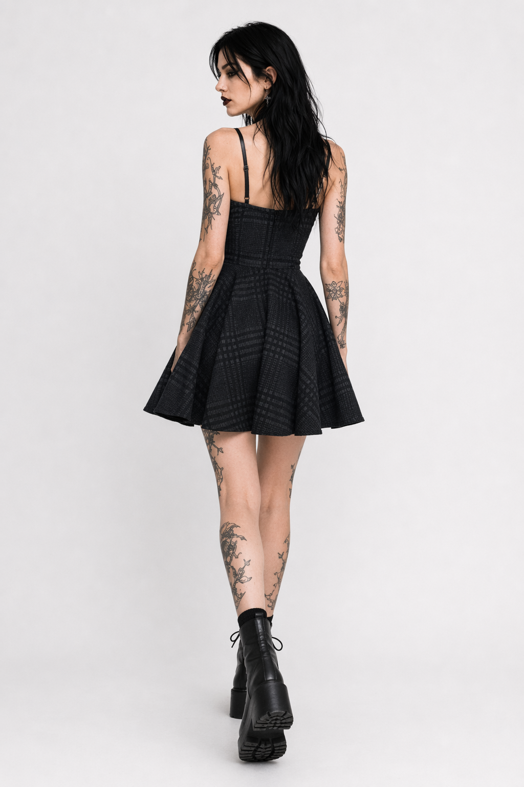 Sad Plaid Maxi Dress only the strap dress