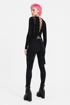 "Black Ripped Knit Sweater - Fairytale" L