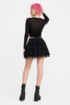 Grunge Lace Kawaii Mini Skirt Black