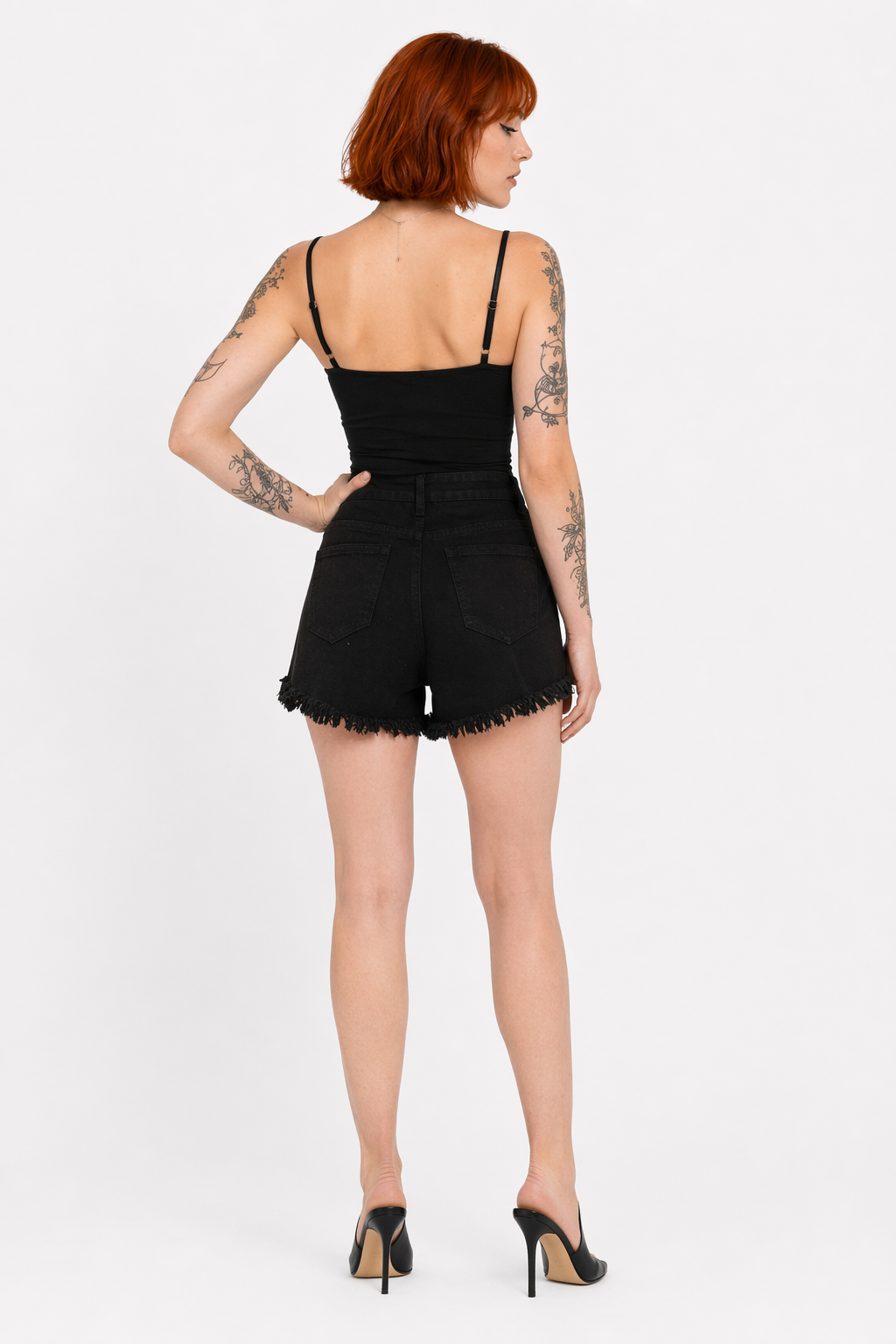 Black Tassel Chain Shorts Black