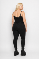 Black Lace Crop Top black