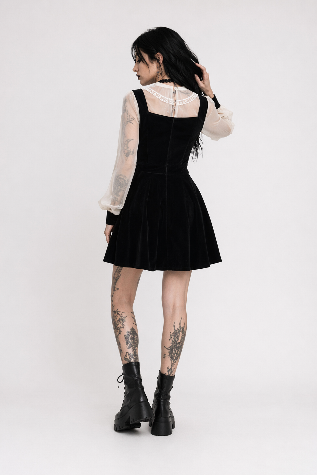 Dahlia Gothic Shirt Dress Black