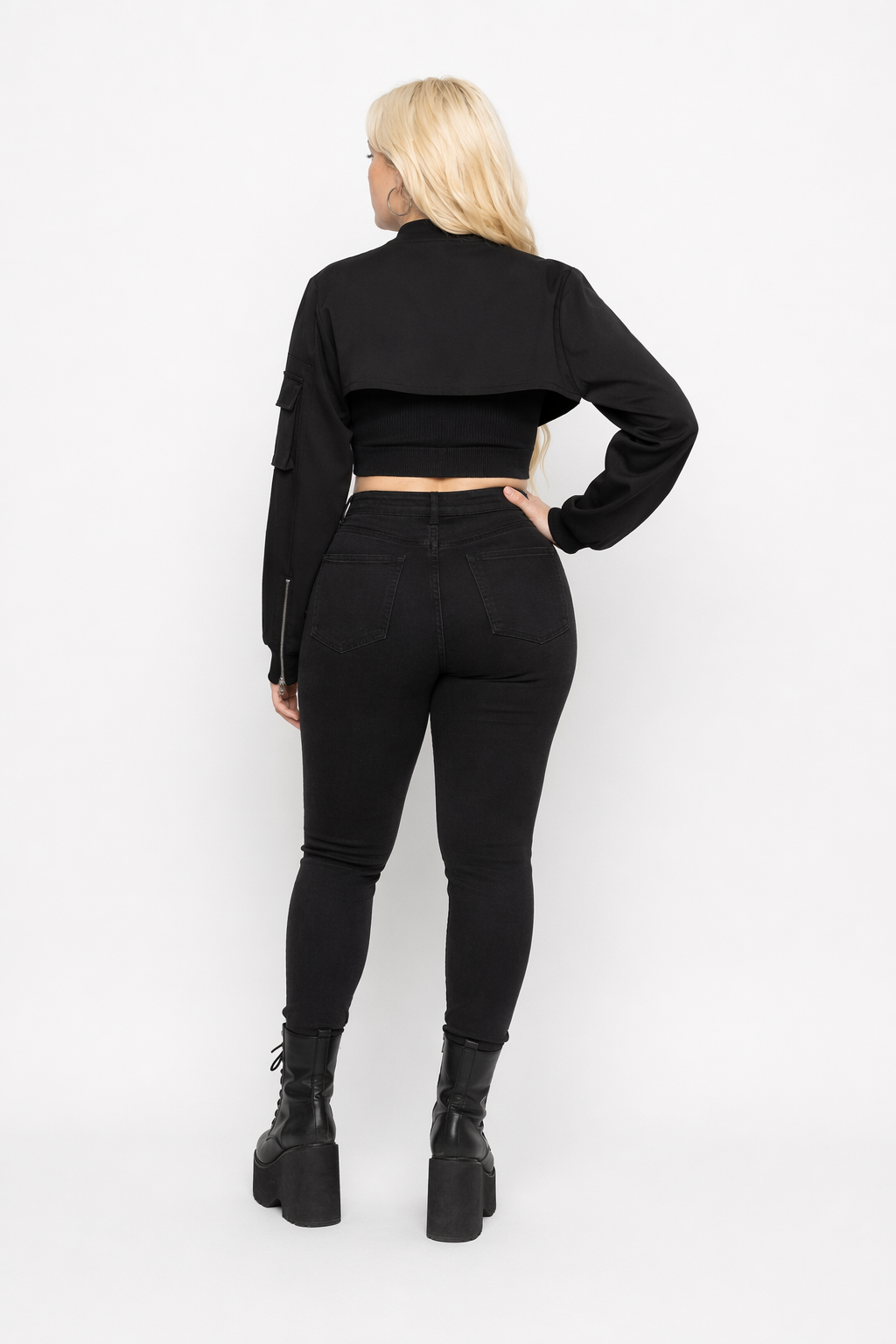 Classic Noir Crop Jacket' Black