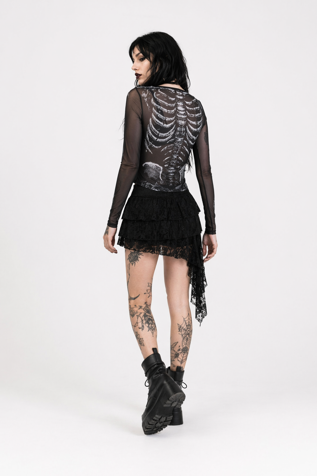 Black Skeleton Print S
