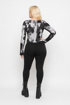 Psycho' Black Tie Dye Top Black