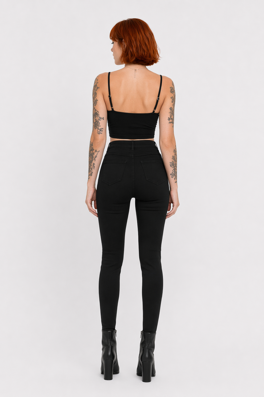 Black Grunge Denim Jeans Black
