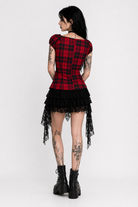 Red Grunge Plaid Top' XXL