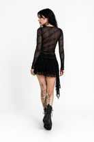 Black Grunge Mesh Top Black T-Shirt