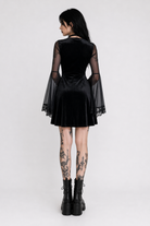 Mystic' Gothic Mesh Flare Dress black