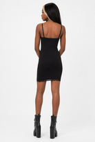 Black Patchwork Lace Dress Black