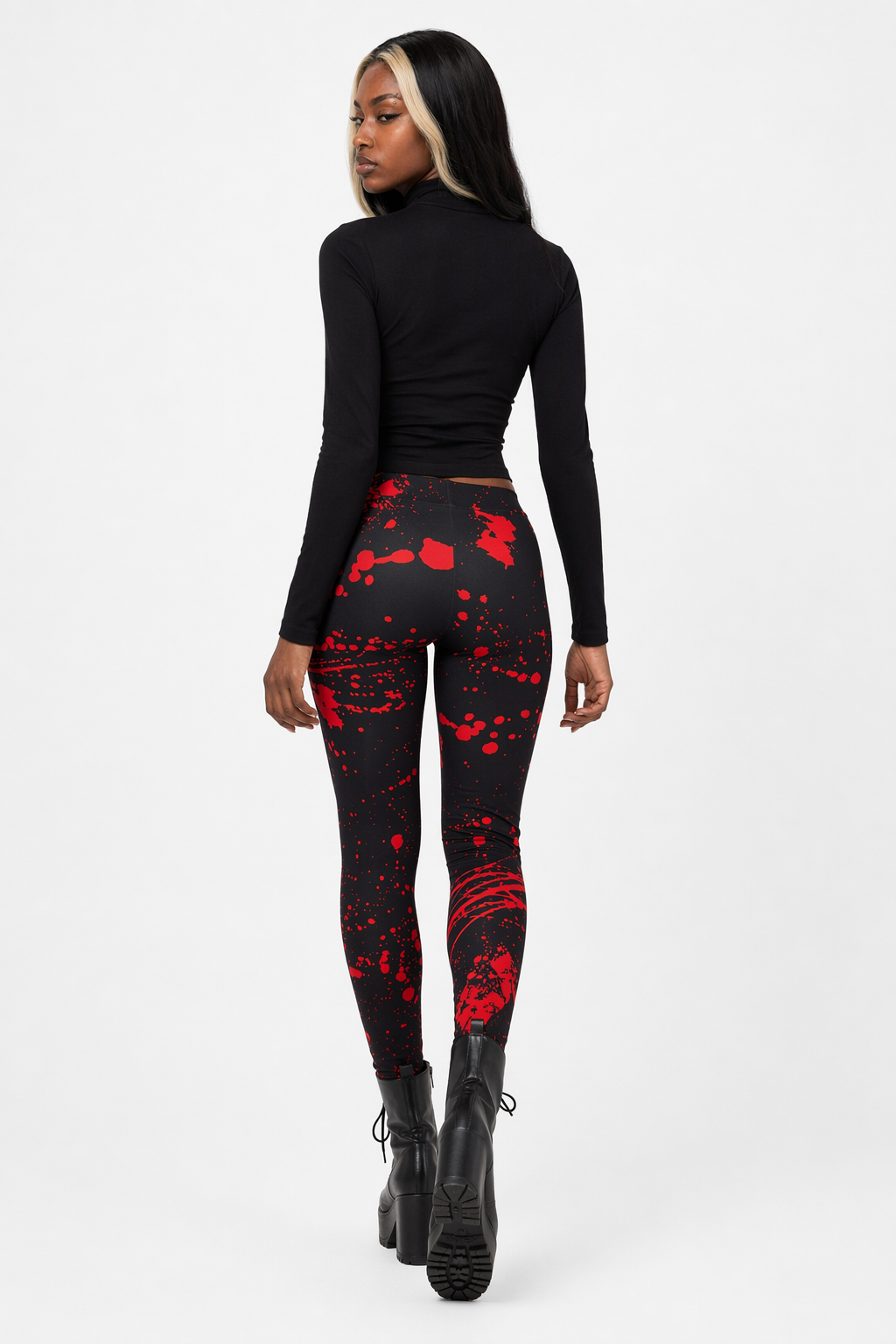 Black and red Halloween horror leggings. KDK1393