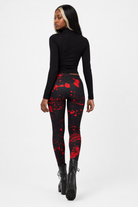 Black and red Halloween horror leggings. KDK1393